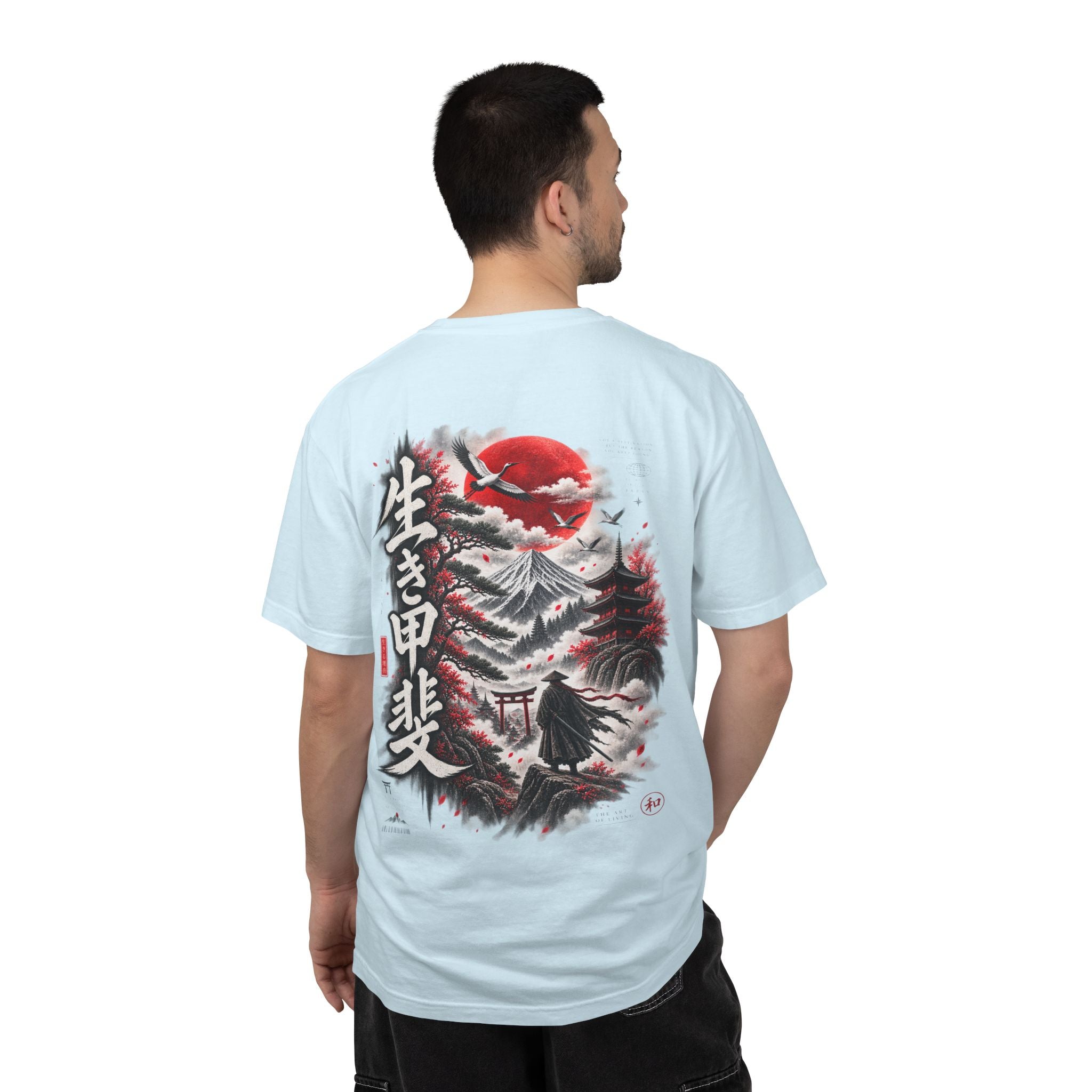 Japanese Ronin Graphic Tee - Lone Wanderer & Red Sun Vintage Streetwear