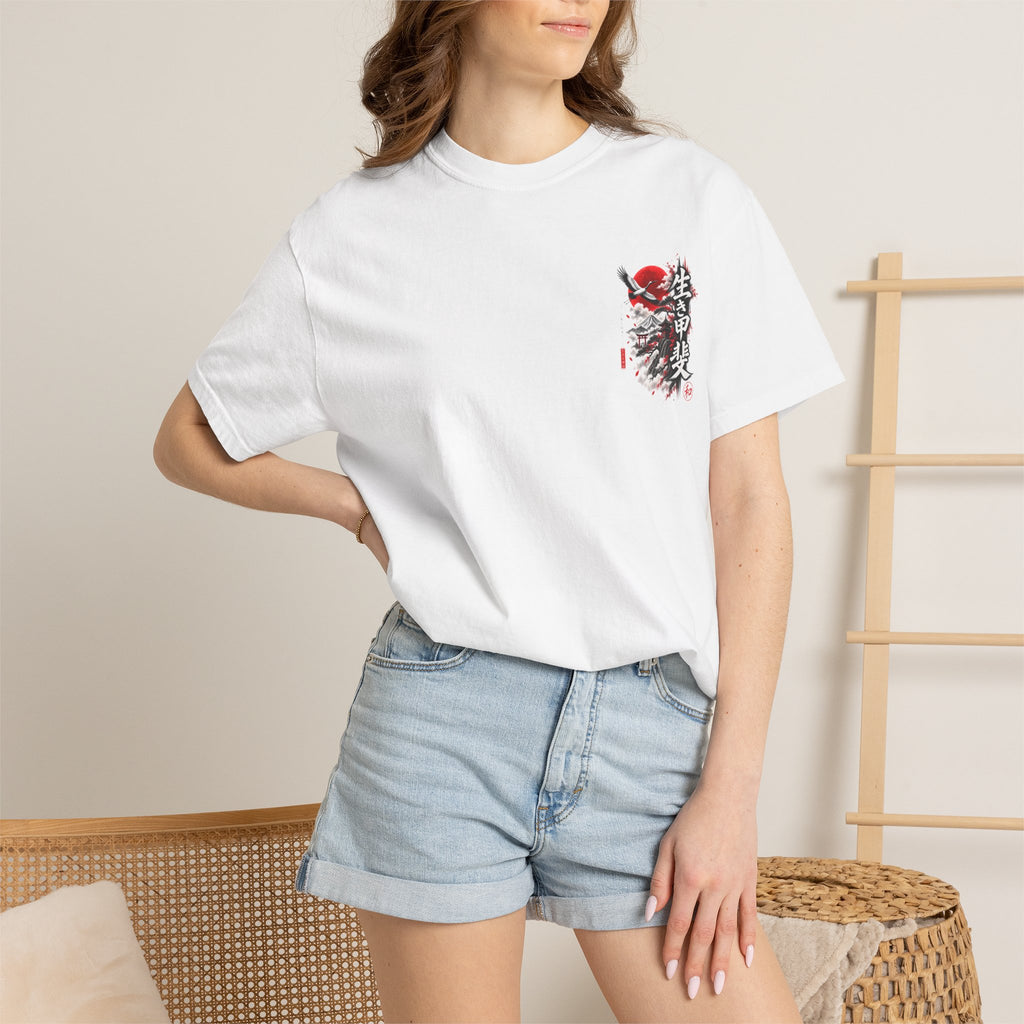 Japanese Ronin Graphic Tee - Lone Wanderer & Red Sun Vintage Streetwear