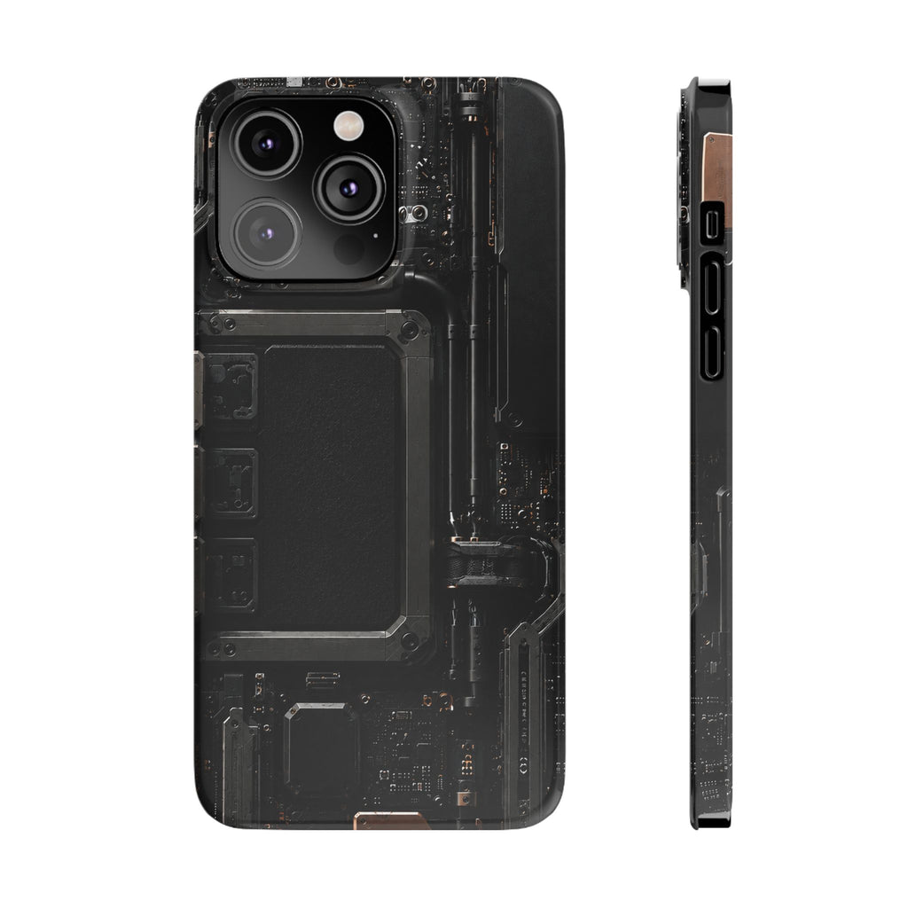 Slim Phone Case — Black Circuit Tech Design