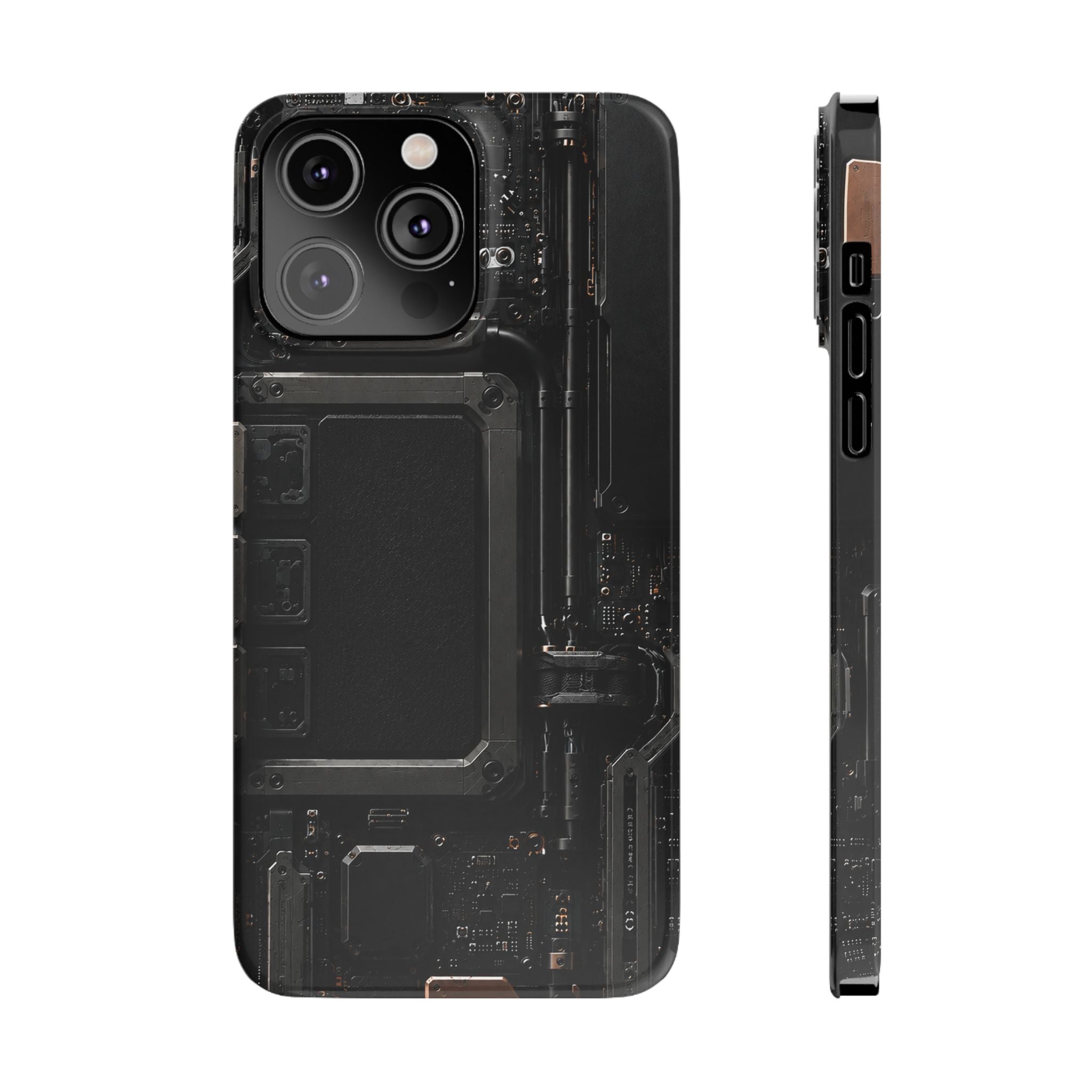 Slim Phone Case — Black Circuit Tech Design