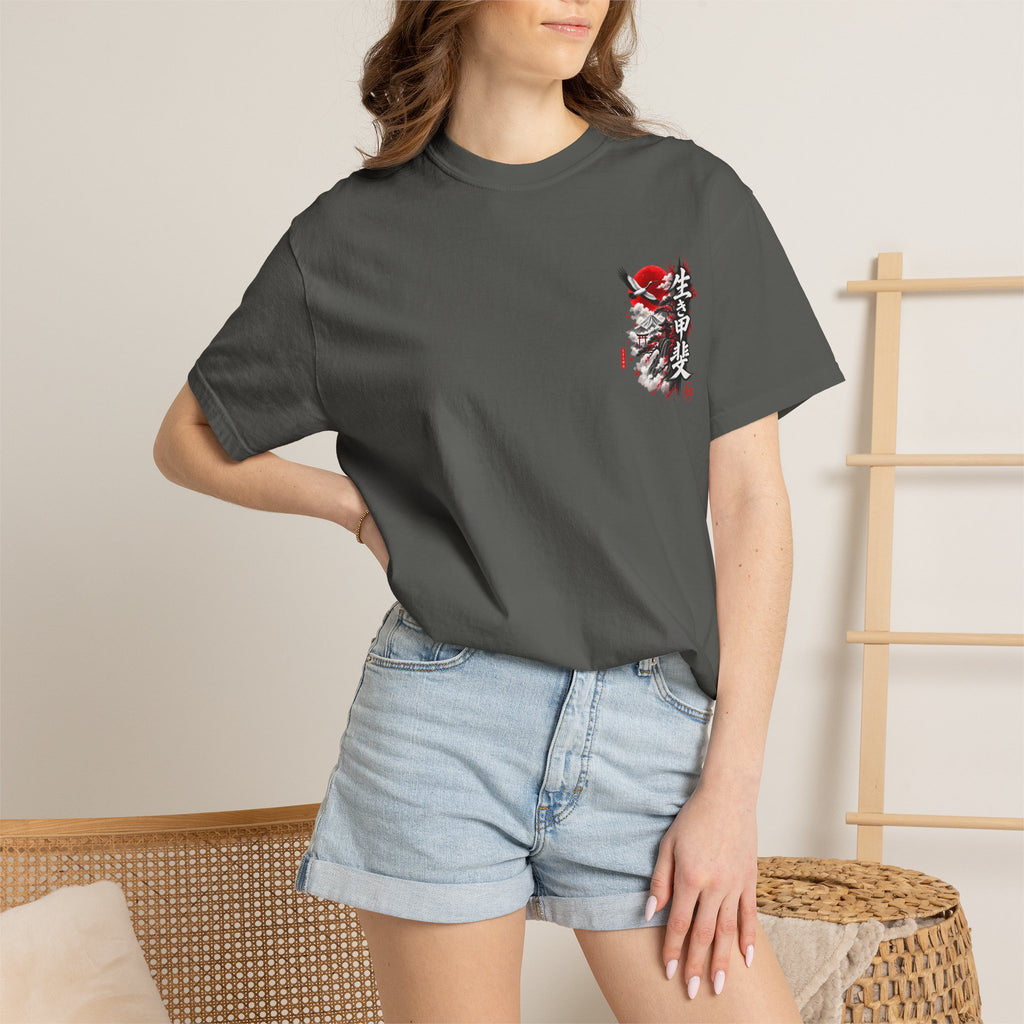 Japanese Ronin Graphic Tee - Lone Wanderer & Red Sun Vintage Streetwear