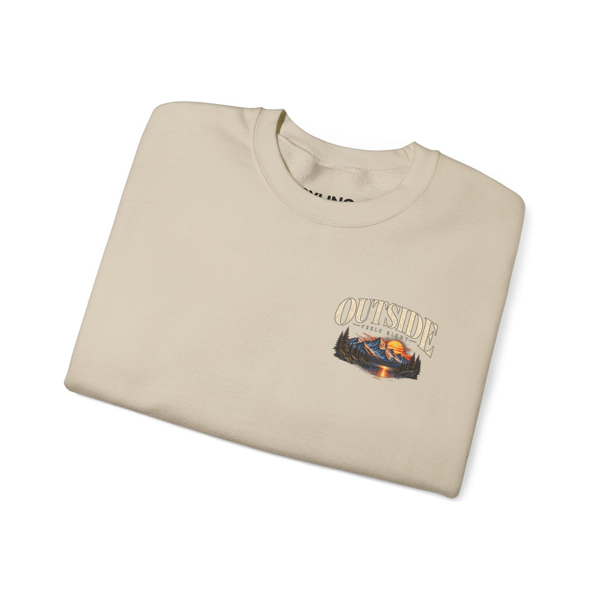 Outside Scenic Crewneck — Mountain Sunset Nature Graphic