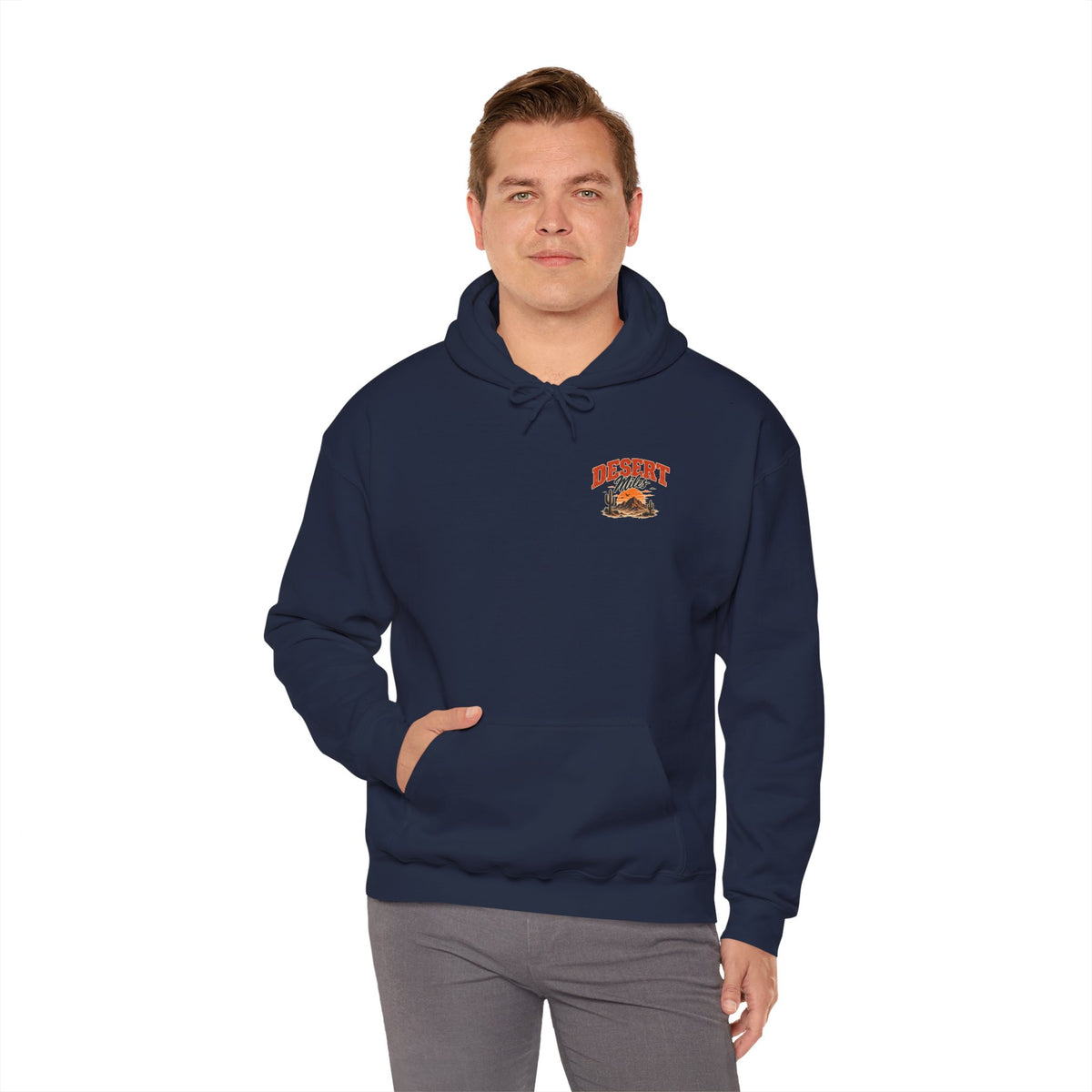 Desert Camp Graphic Hoodie – 'Desert' Sunset Cactus Pullover