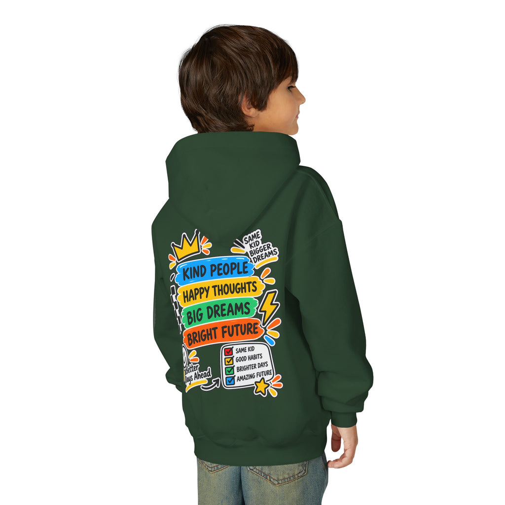 Youth Hoodie - "Good Vibes Always" Colorful Positive Graphic