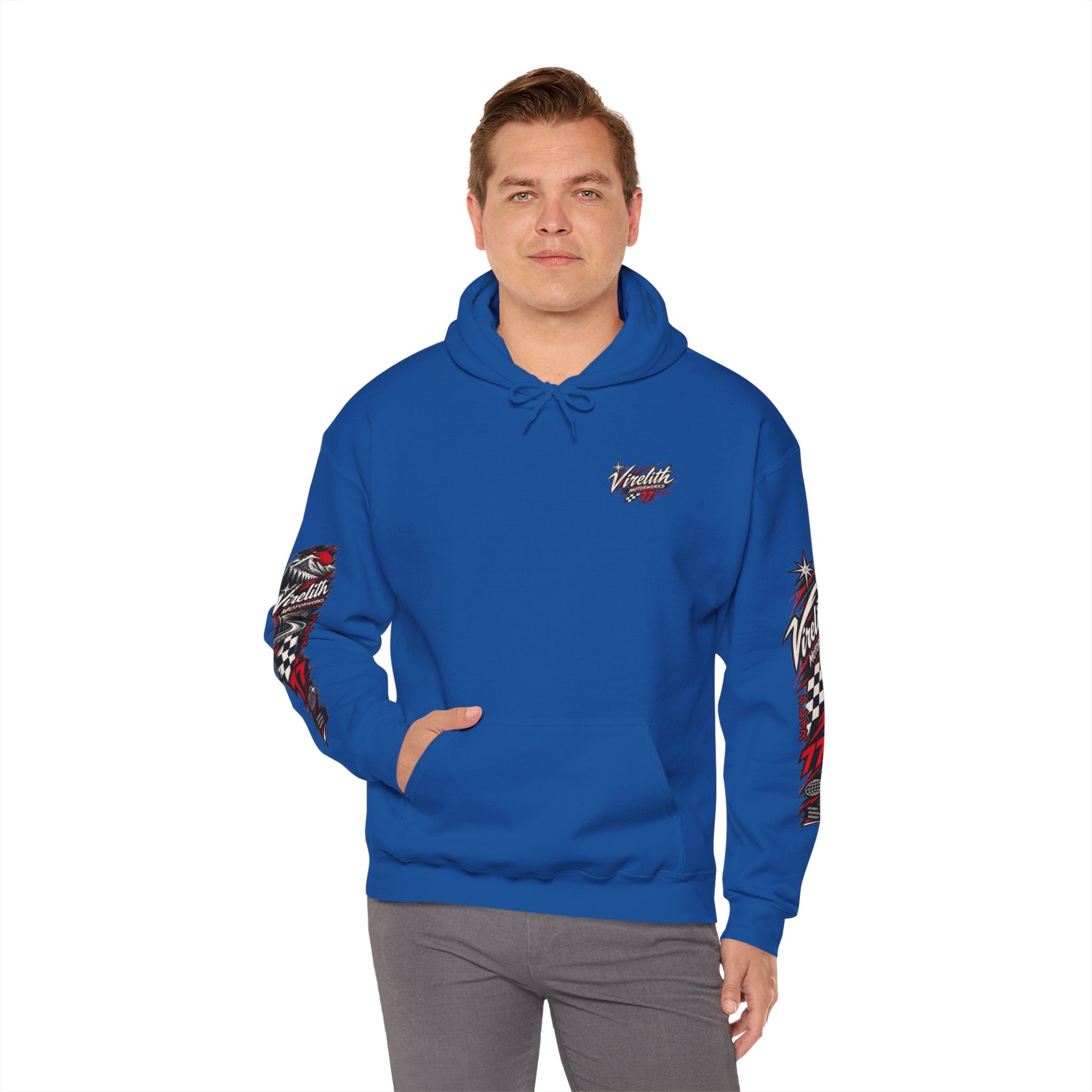 Virelith Motorsports Checkered Flag Hoodie | Racing Graphic Sweatshirt