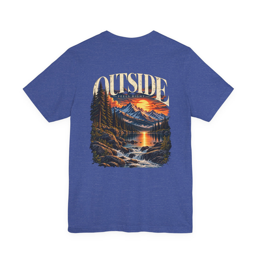 Outdoor Vibes Tee — Mountain Sunset Graphic T-Shirt
