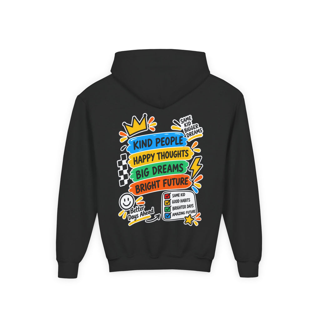 Youth Hoodie - "Good Vibes Always" Colorful Positive Graphic