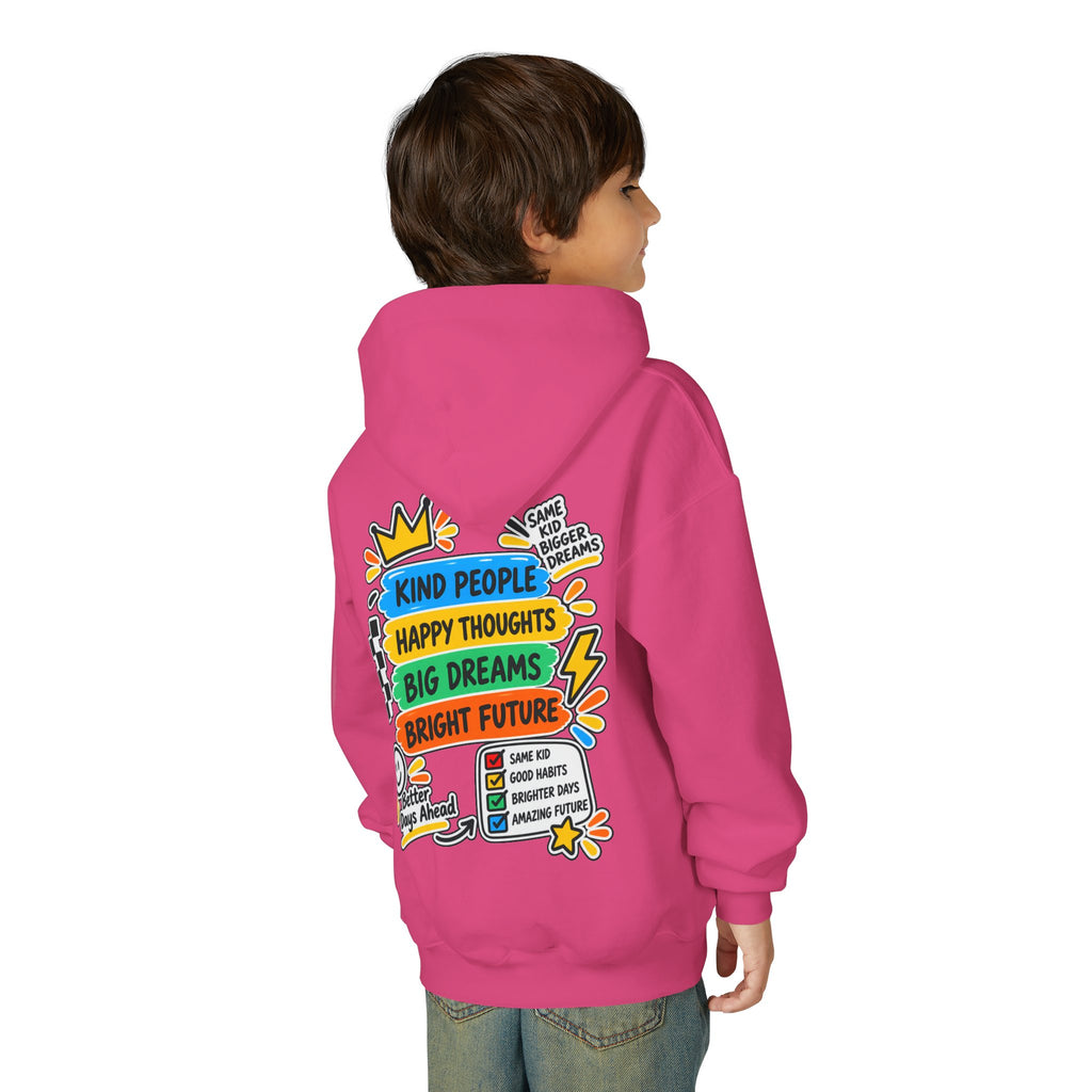 Youth Hoodie - "Good Vibes Always" Colorful Positive Graphic