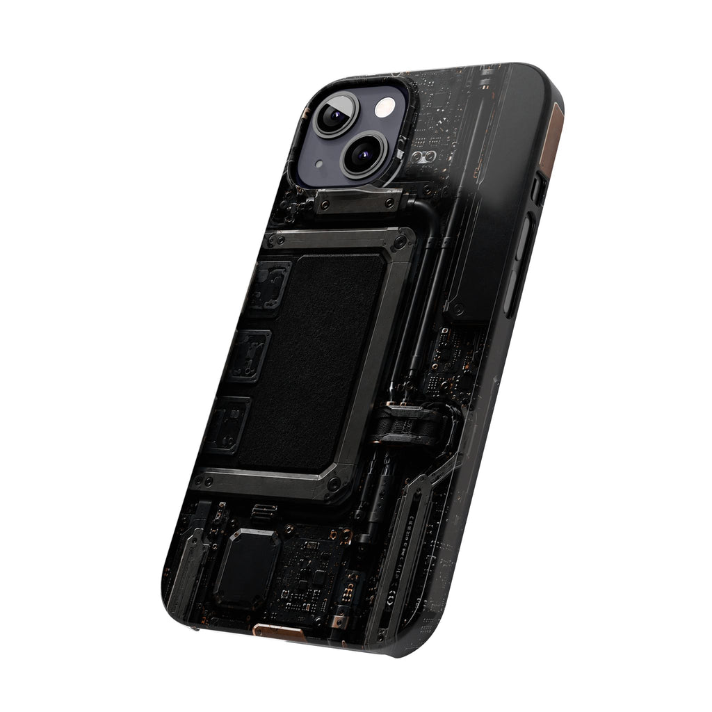 Slim Phone Case — Black Circuit Tech Design