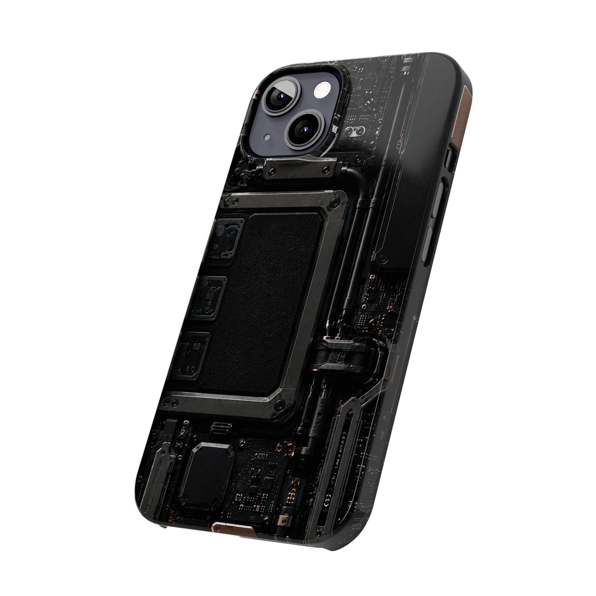Slim Phone Case — Black Circuit Tech Design