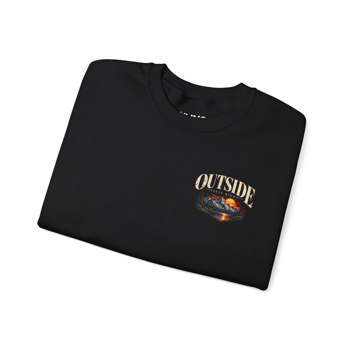 Outside Scenic Crewneck — Mountain Sunset Nature Graphic