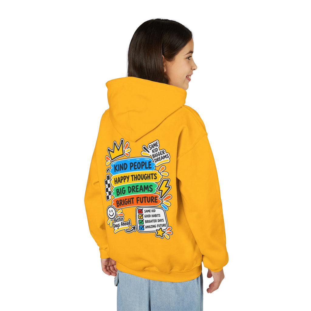 Youth Hoodie - "Good Vibes Always" Colorful Positive Graphic