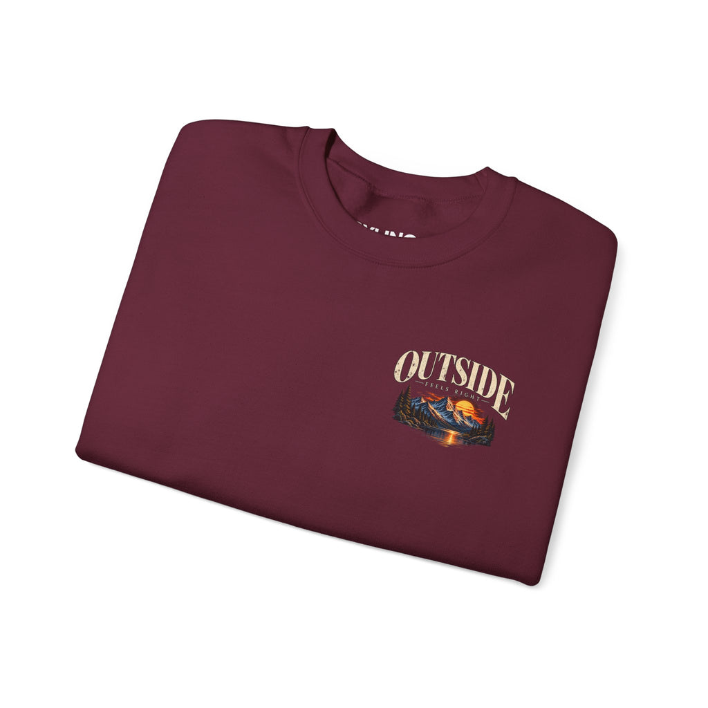 Outside Scenic Crewneck — Mountain Sunset Nature Graphic