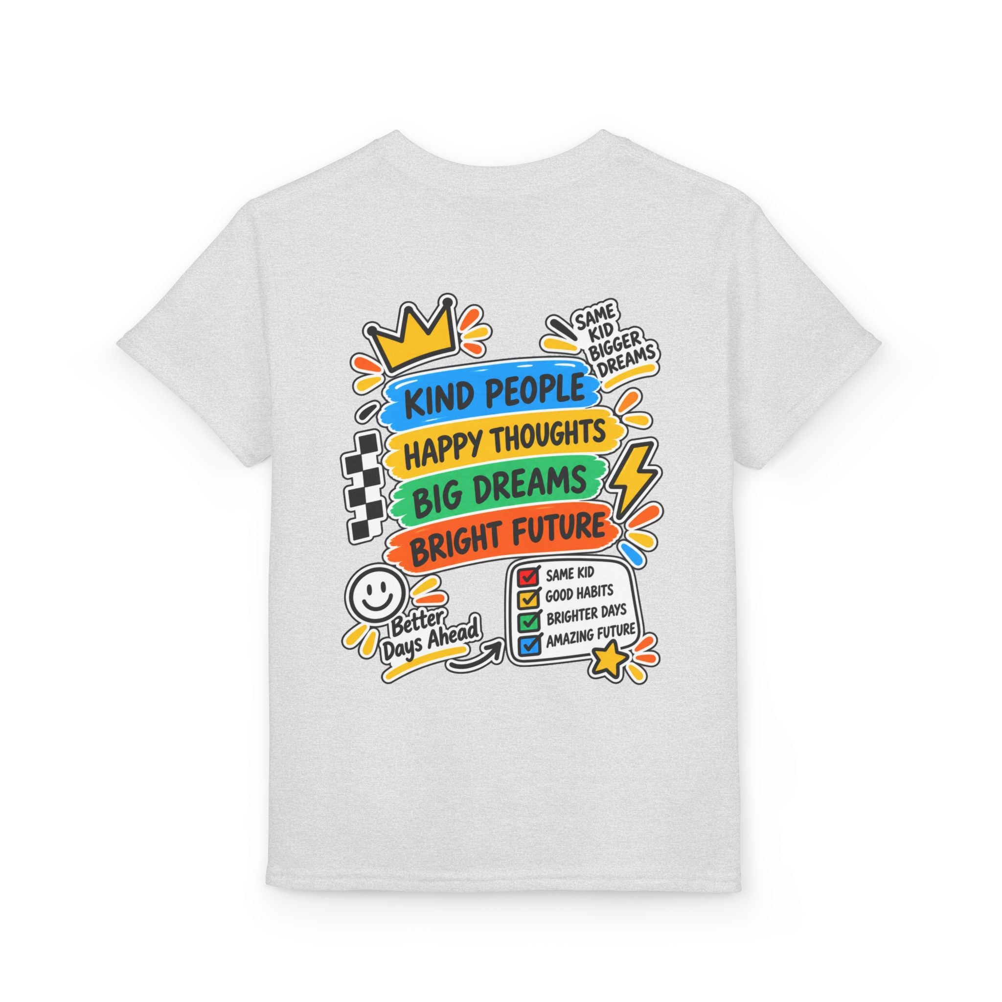 Youth T-Shirt — "Good Vibes Always" Colorful Positive Message Tee