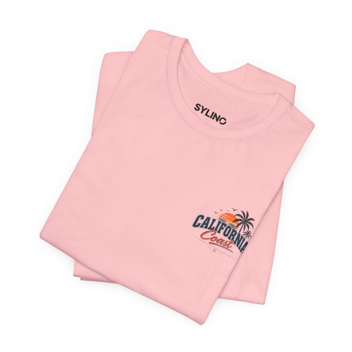 California Coast Pocket Tee — Retro Palm Surf Graphic