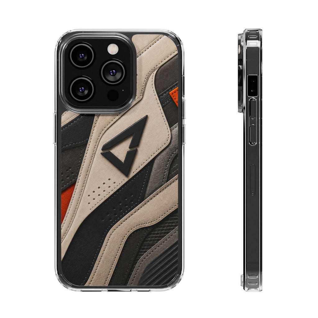 Clear Magnetic Impact Phone Case — Athletic Sneaker Texture Design