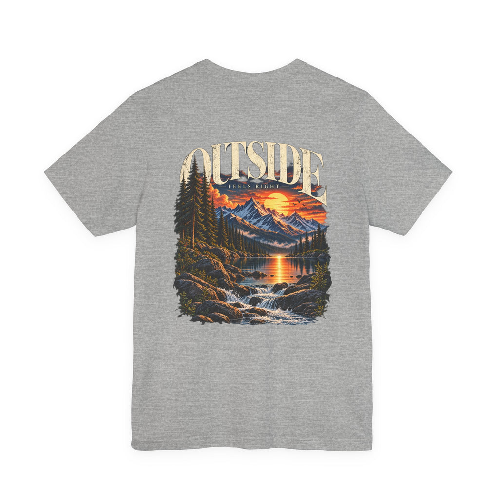 Outdoor Vibes Tee — Mountain Sunset Graphic T-Shirt