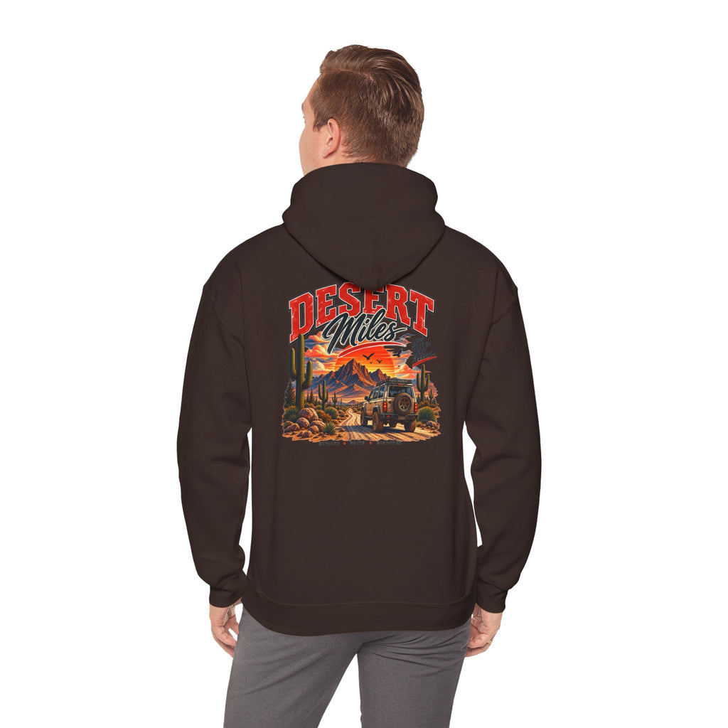 Desert Camp Graphic Hoodie – 'Desert' Sunset Cactus Pullover