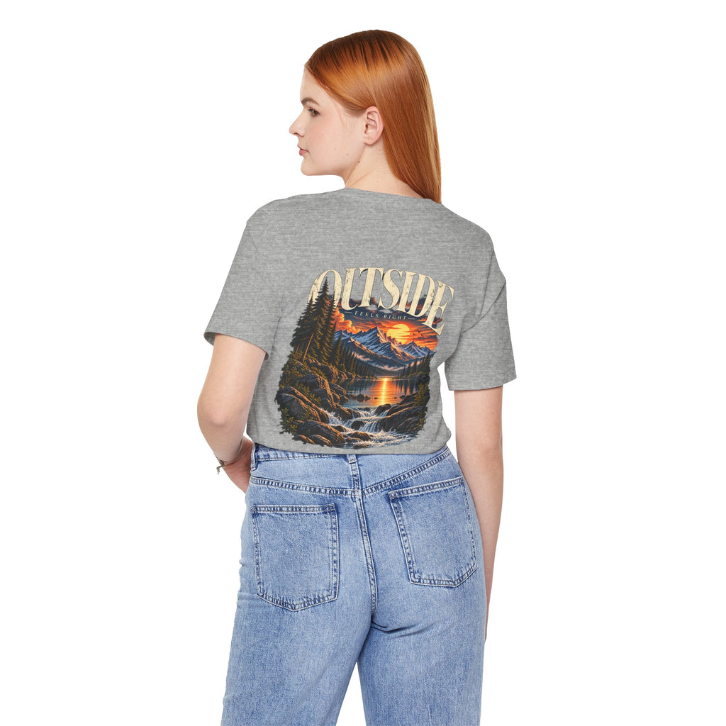 Outdoor Vibes Tee — Mountain Sunset Graphic T-Shirt