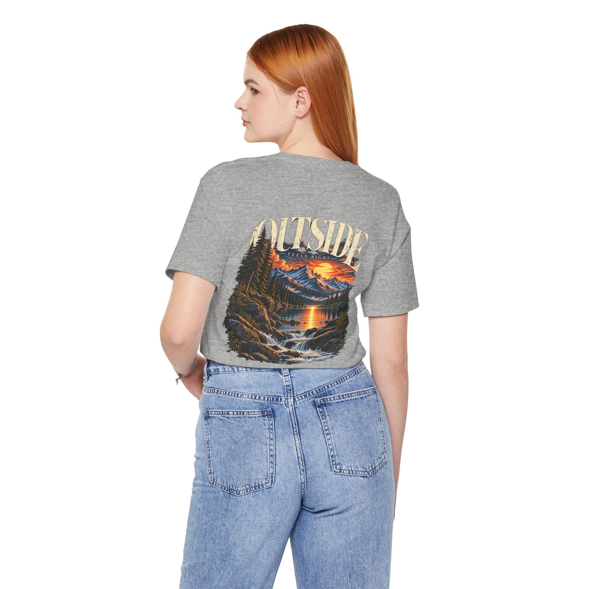 Outdoor Vibes Tee — Mountain Sunset Graphic T-Shirt