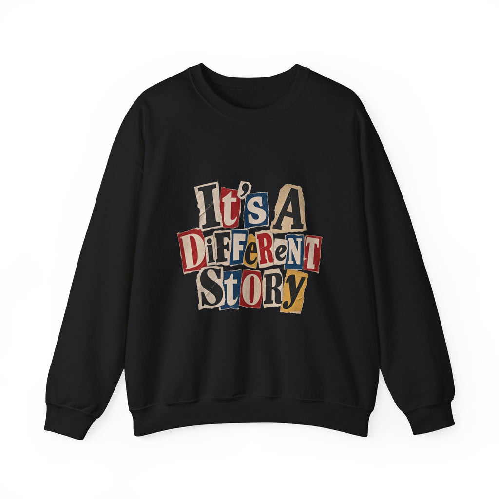 Crewneck Sweatshirt - "It's A Different Story" Retro Collage Graphic