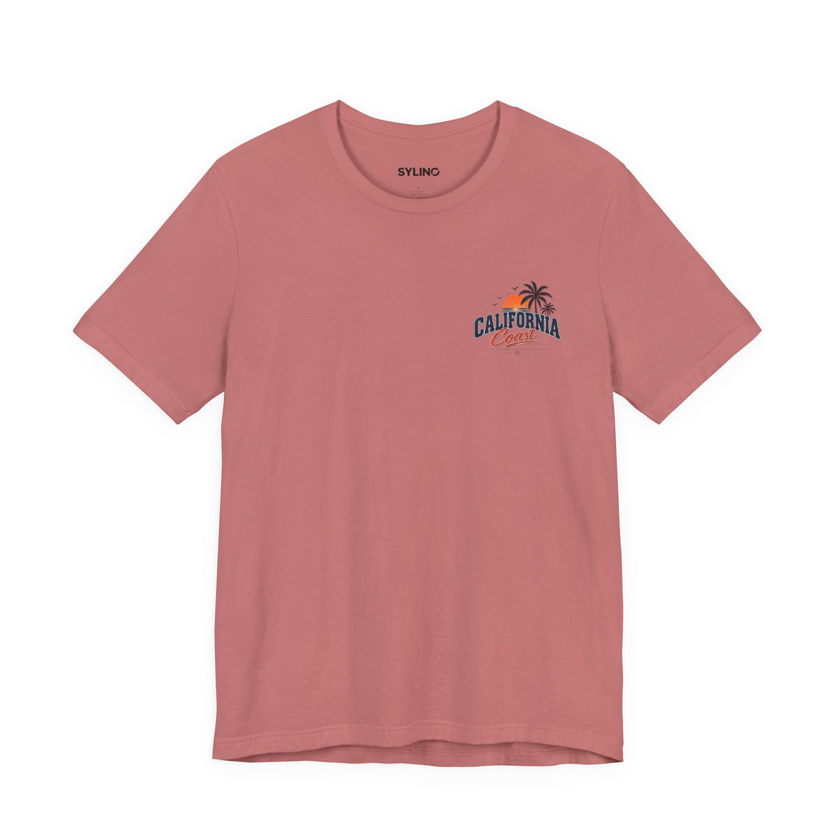 California Coast Pocket Tee — Retro Palm Surf Graphic
