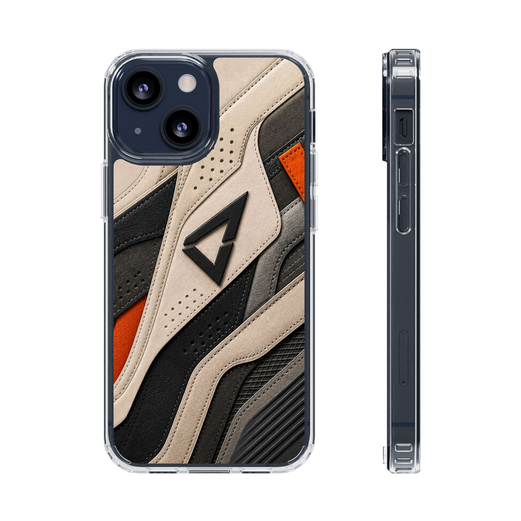 Clear Magnetic Impact Phone Case — Athletic Sneaker Texture Design