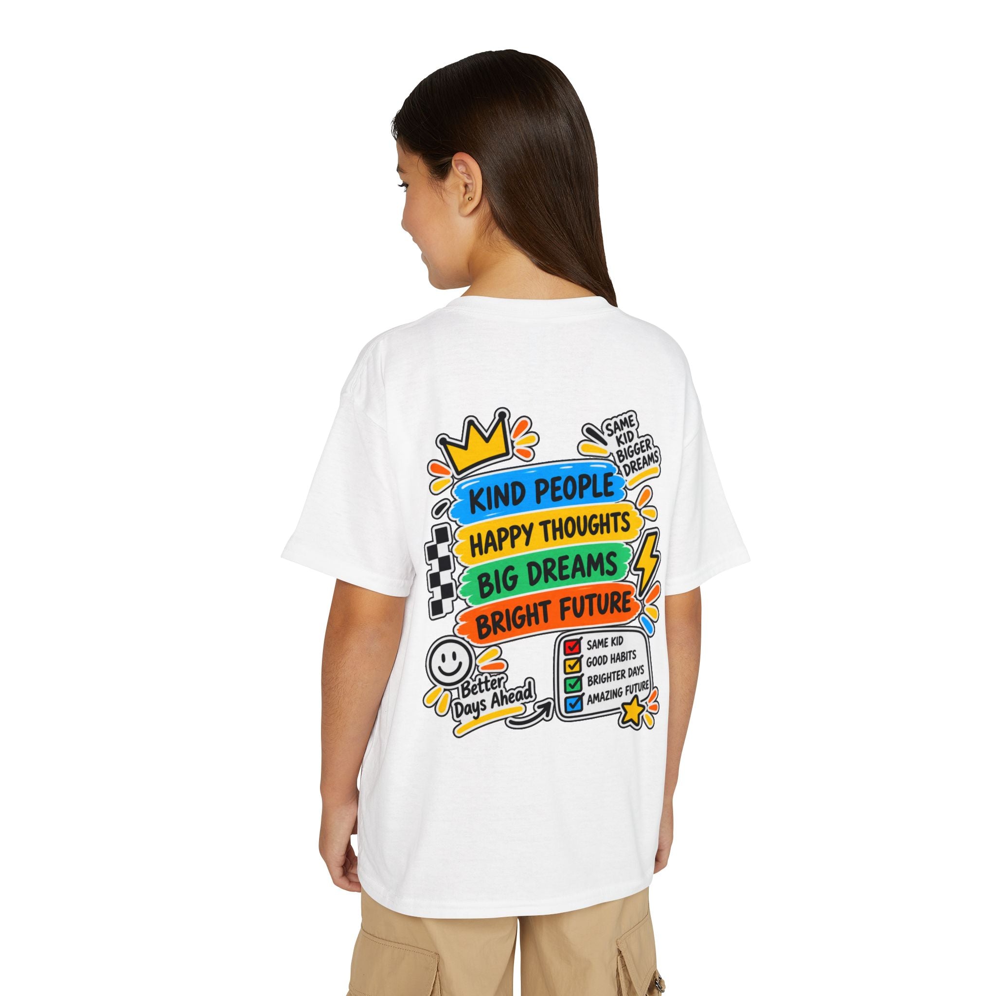 Youth T-Shirt — "Good Vibes Always" Colorful Positive Message Tee