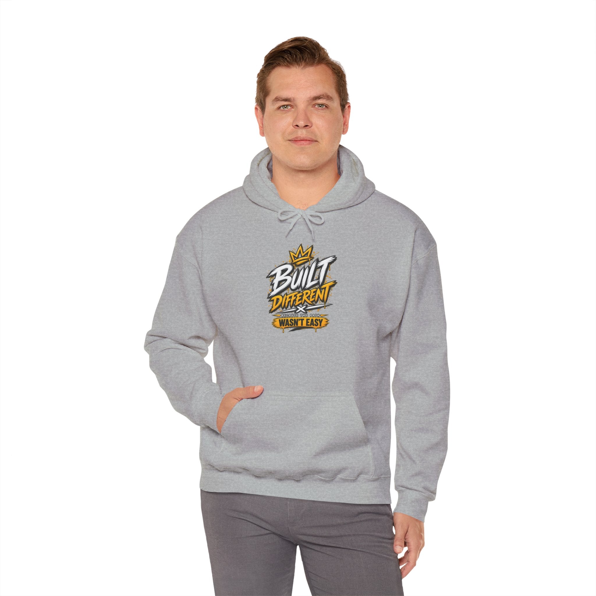 Built Different Hooded Sweatshirt — 'Built Different Wasn’t Easy' Graphic Hoodie
