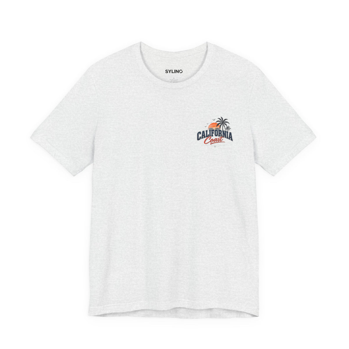 California Coast Pocket Tee — Retro Palm Surf Graphic
