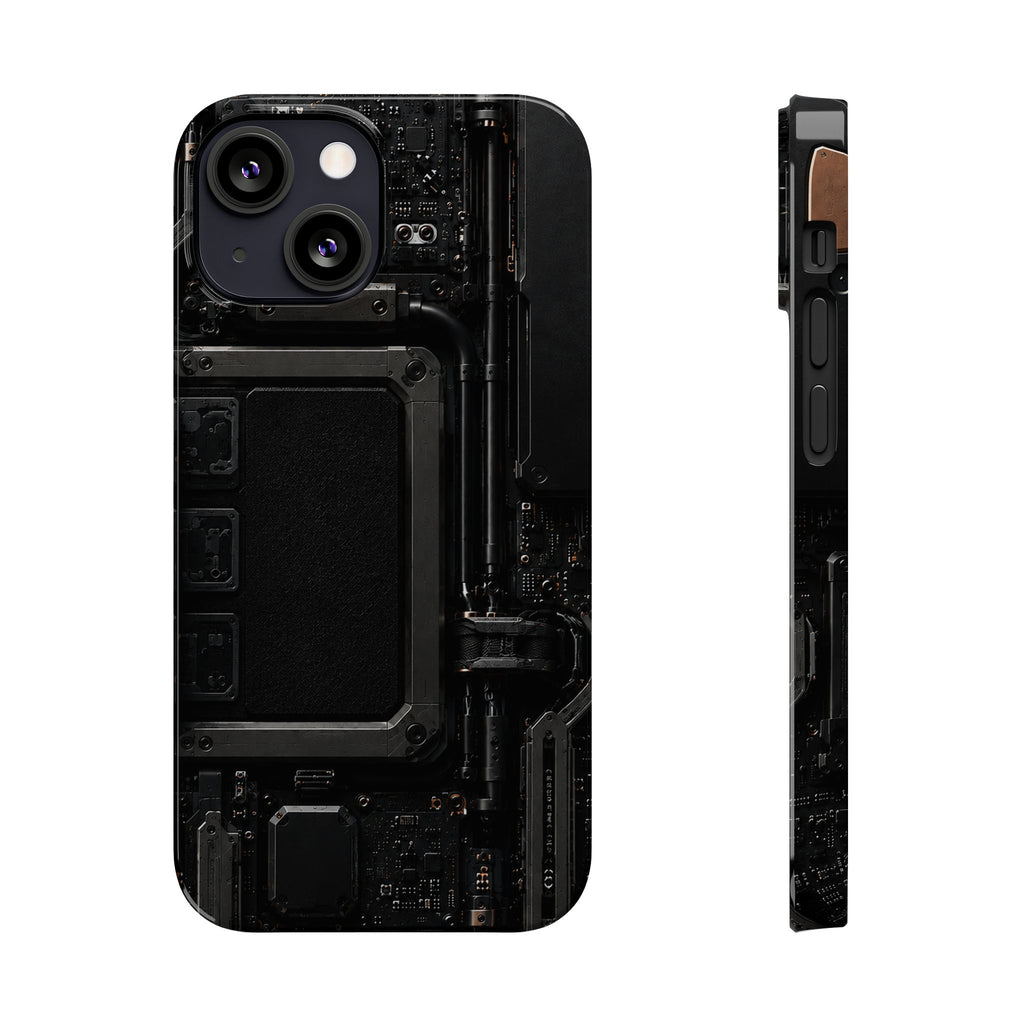 Slim Phone Case — Black Circuit Tech Design