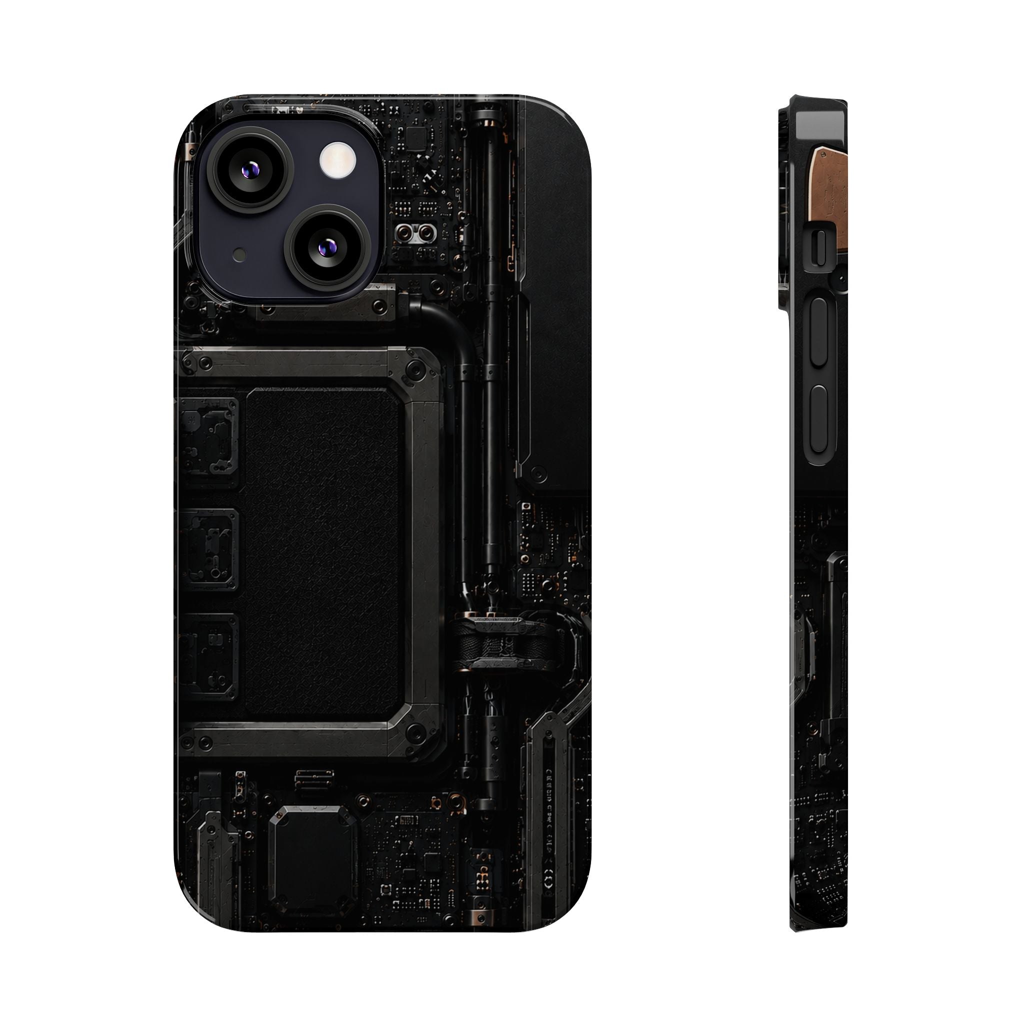 Slim Phone Case — Black Circuit Tech Design