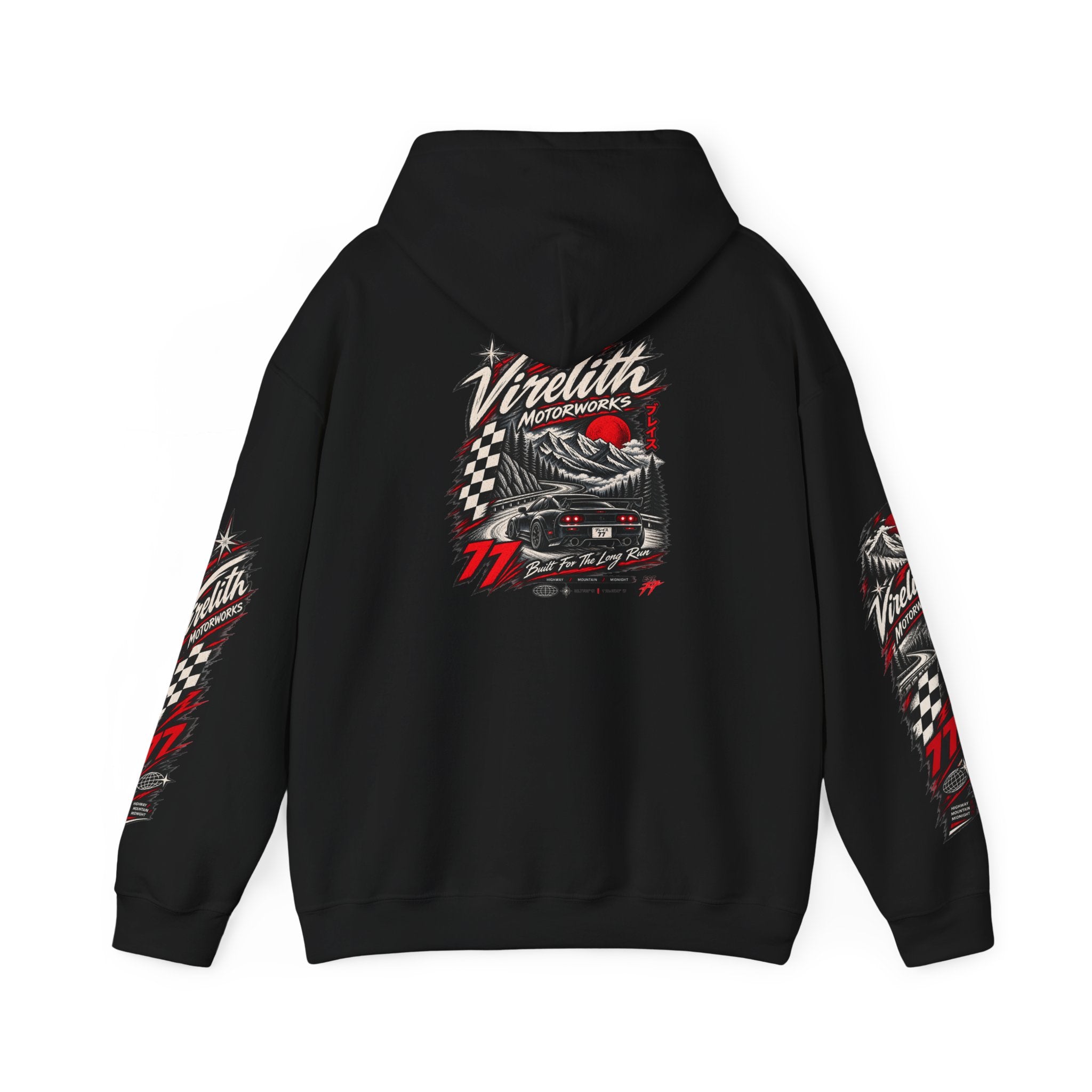 Virelith Motorsports Checkered Flag Hoodie | Racing Graphic Sweatshirt