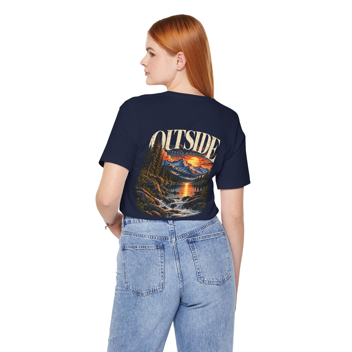 Outdoor Vibes Tee — Mountain Sunset Graphic T-Shirt
