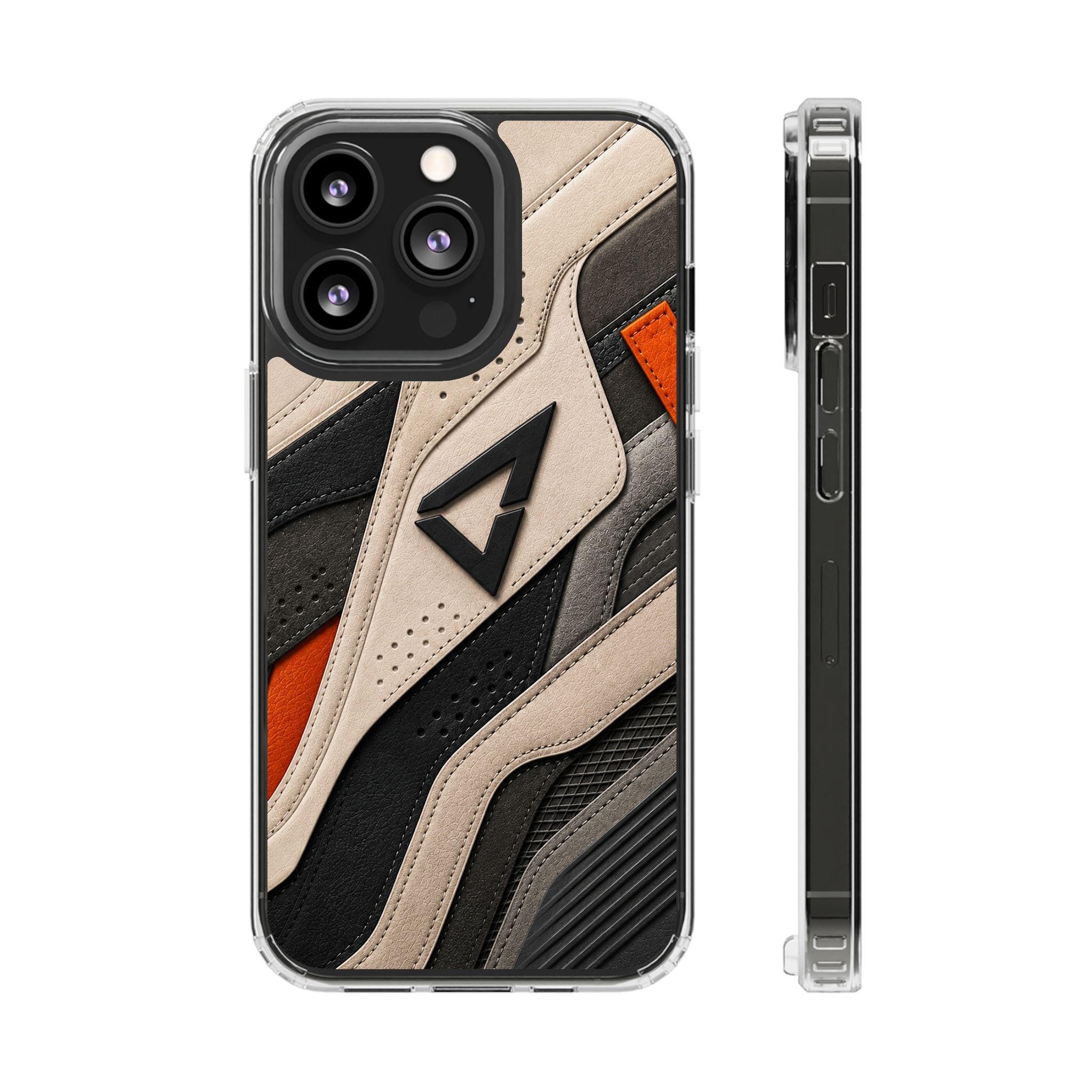 Clear Magnetic Impact Phone Case — Athletic Sneaker Texture Design