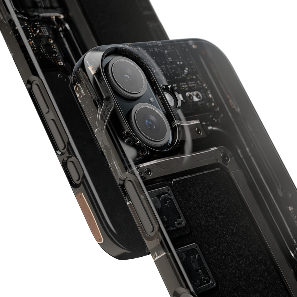 Slim Phone Case — Black Circuit Tech Design