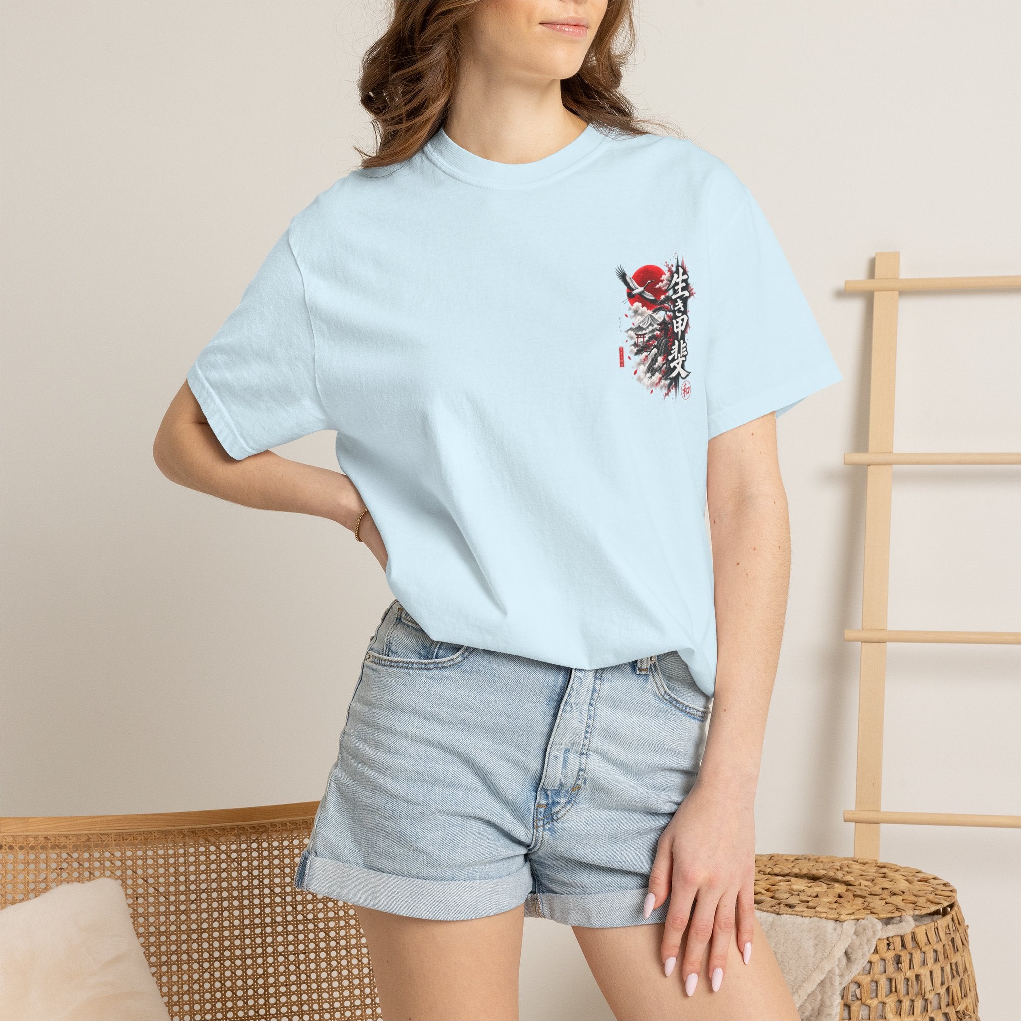 Japanese Ronin Graphic Tee - Lone Wanderer & Red Sun Vintage Streetwear