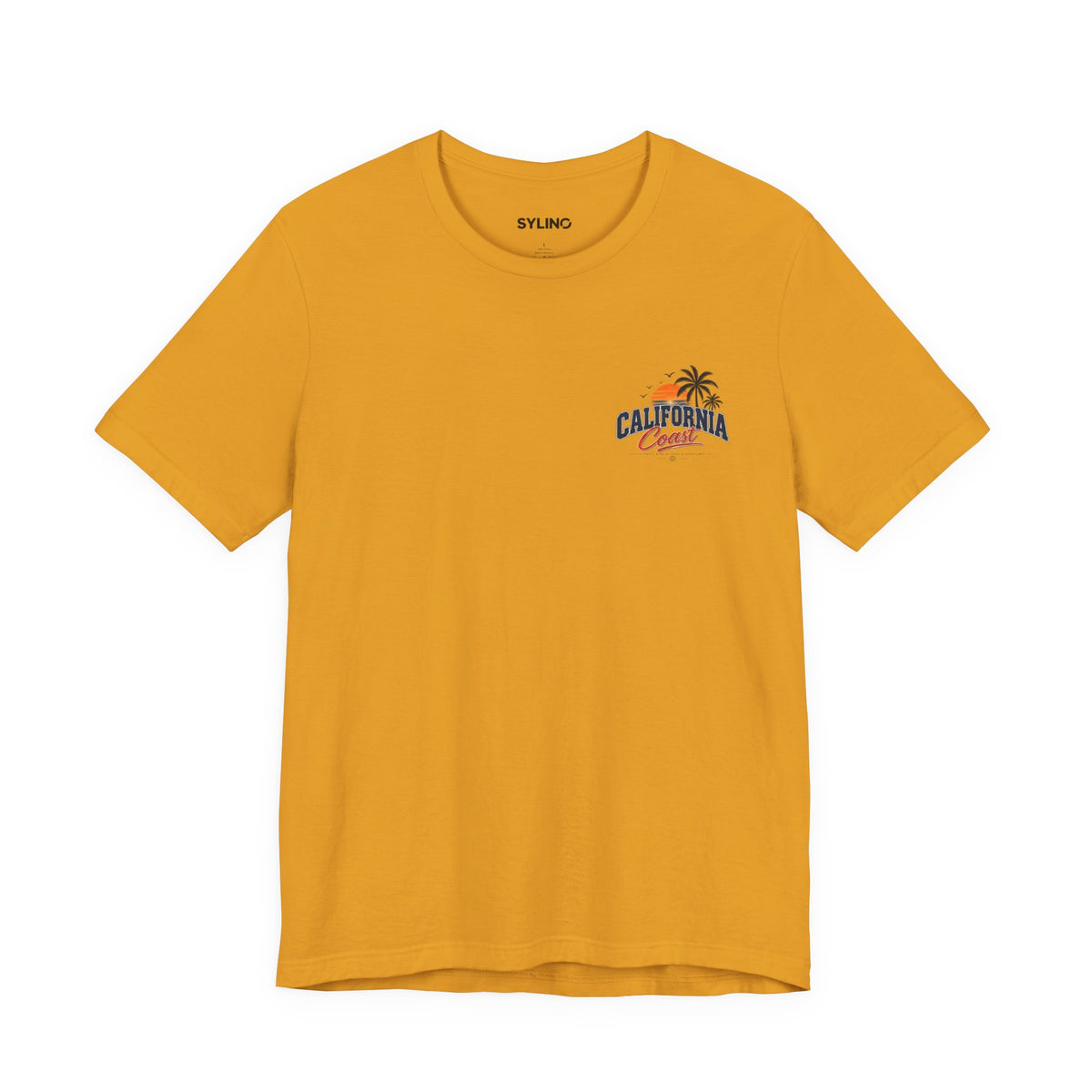 California Coast Pocket Tee — Retro Palm Surf Graphic