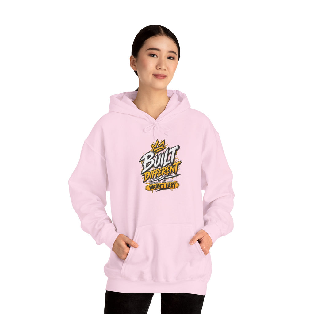 Built Different Hooded Sweatshirt — 'Built Different Wasn’t Easy' Graphic Hoodie