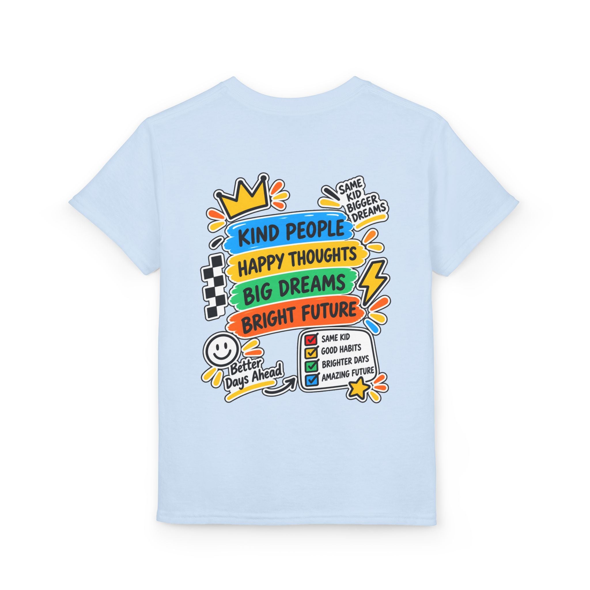 Youth T-Shirt — "Good Vibes Always" Colorful Positive Message Tee