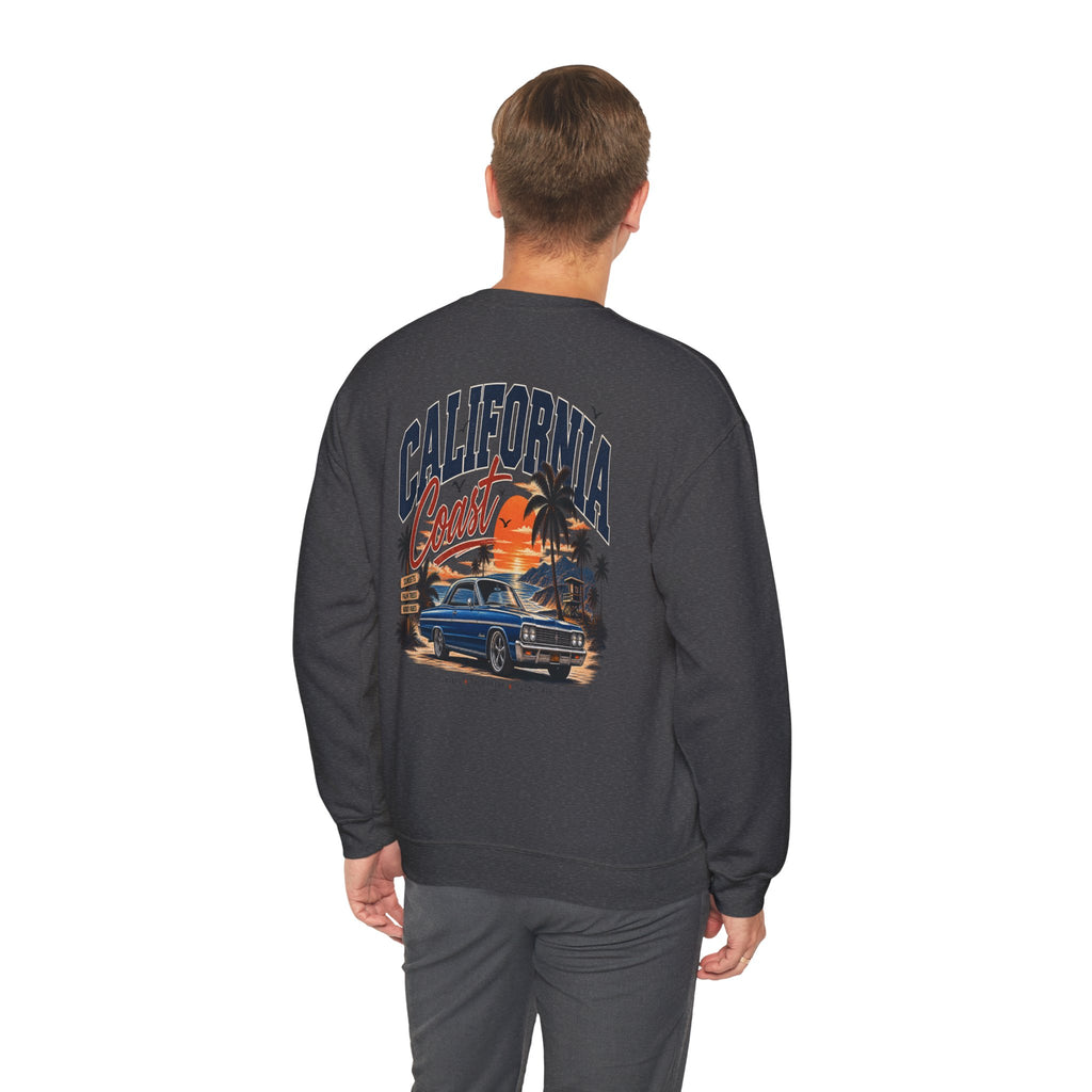 California Coast Crewneck Sweatshirt — Retro Palm Tree Graphic