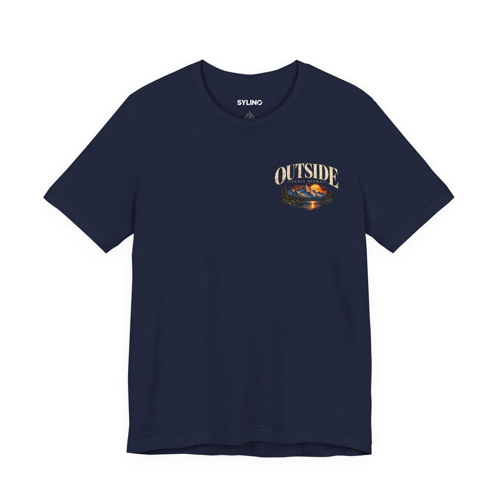 Outdoor Vibes Tee — Mountain Sunset Graphic T-Shirt