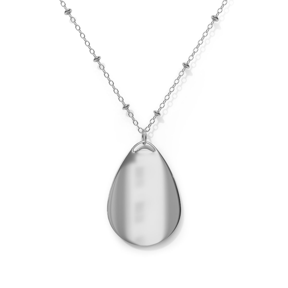 Personalized Oval Pendant Necklace — Custom Engraved Teardrop Locket