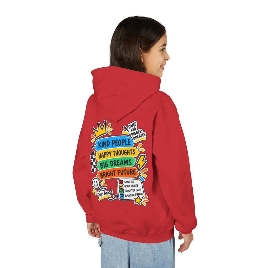 Youth Hoodie - "Good Vibes Always" Colorful Positive Graphic