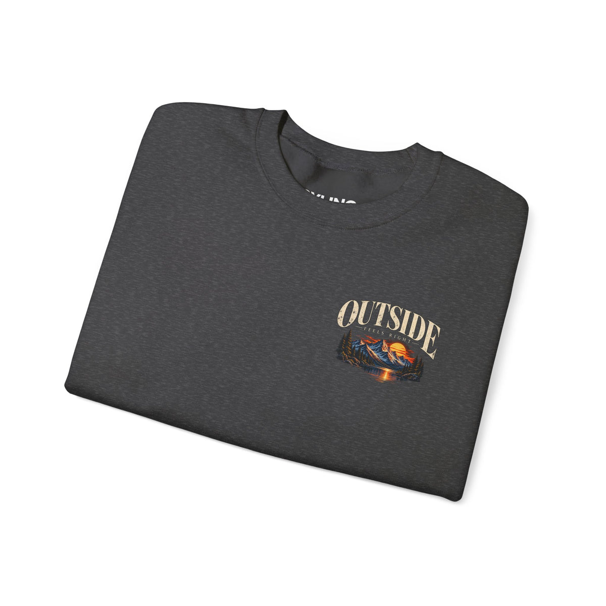 Outside Scenic Crewneck — Mountain Sunset Nature Graphic