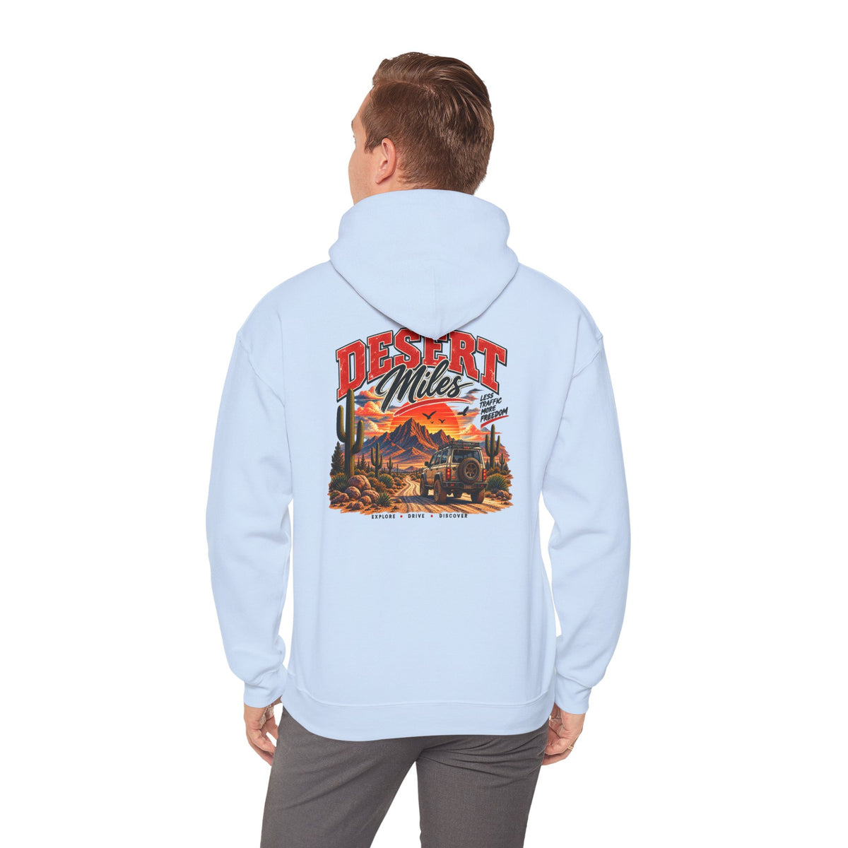 Desert Camp Graphic Hoodie – 'Desert' Sunset Cactus Pullover