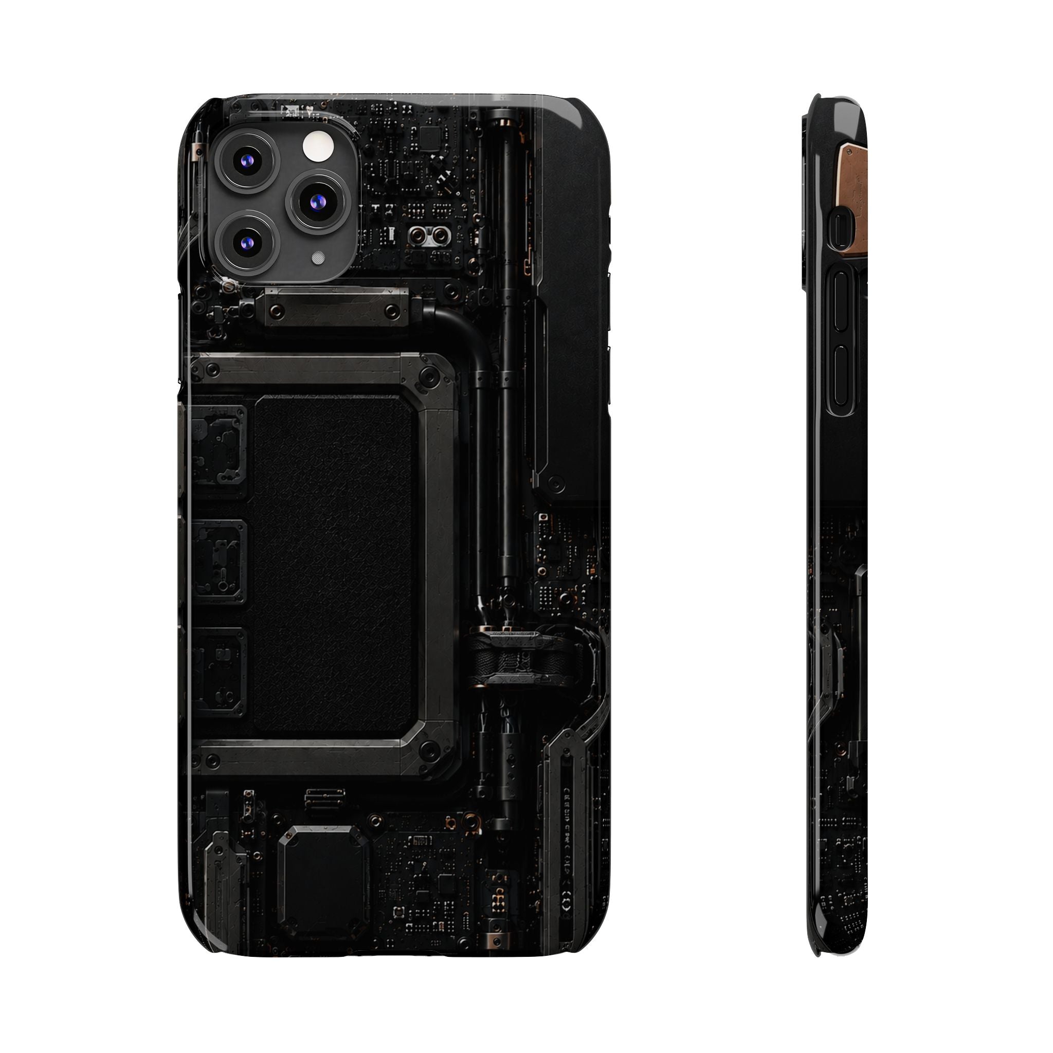 Slim Phone Case — Black Circuit Tech Design