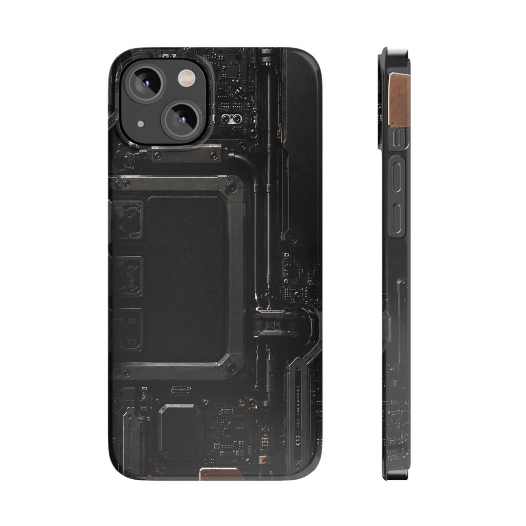 Slim Phone Case — Black Circuit Tech Design