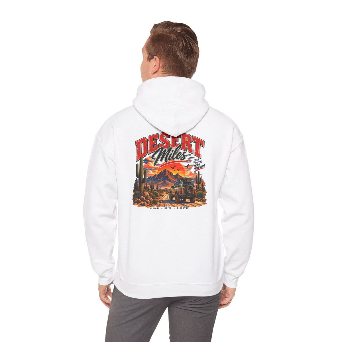 Desert Camp Graphic Hoodie – 'Desert' Sunset Cactus Pullover