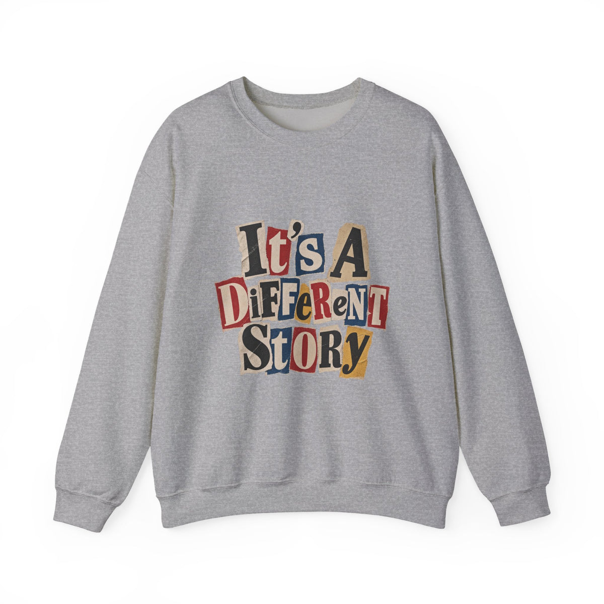 Crewneck Sweatshirt - "It's A Different Story" Retro Collage Graphic